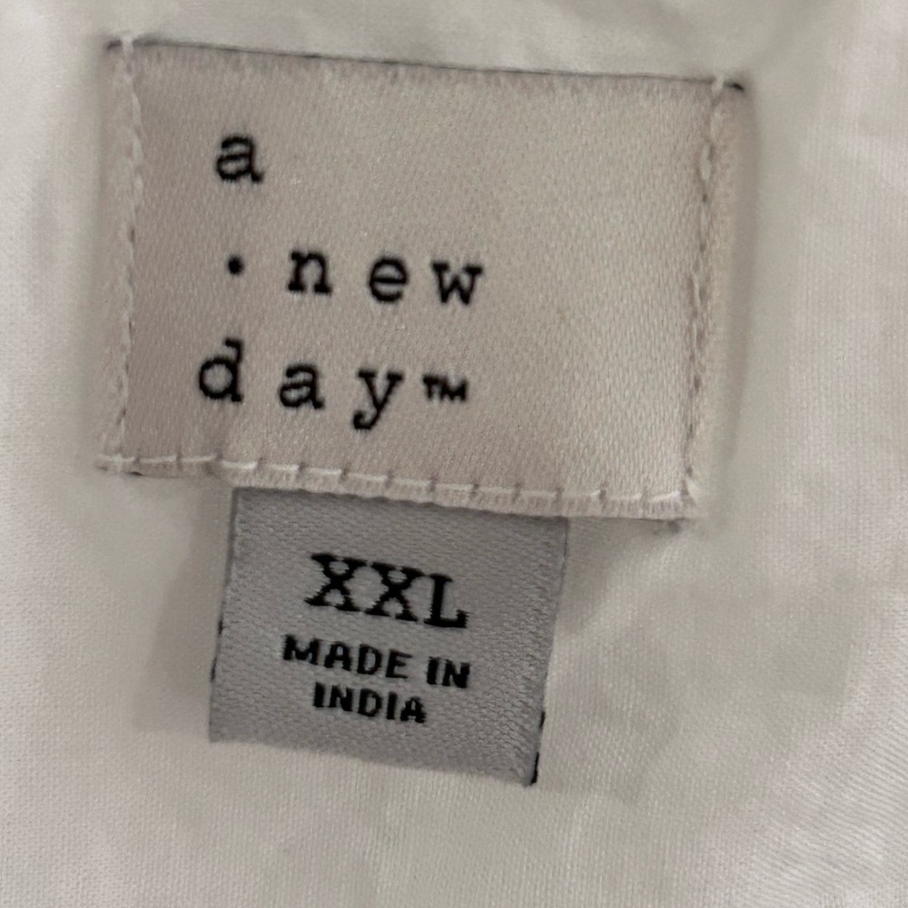 A New Day White Cotton Cropped Balloon Hem Tank Top (XXL) - Picture 2 of 6